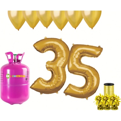 HeliumKing Helium párty set na 35. narozeniny se zlatými balónky