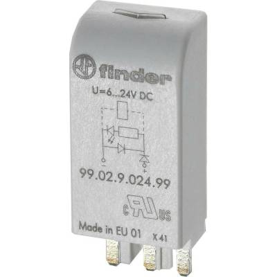 Finder zasouvací modul s diodou S EMV odrušením , s RC členem 99.02.0.024.09 Vhodné pro model (relé): Finder 96.04, Find