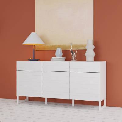 Forte Комод 165 см three, бял (bqtk232-m731)