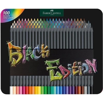Faber-Castell Моливи Black Edition, 100 цвята, в метална кут (1015120705)