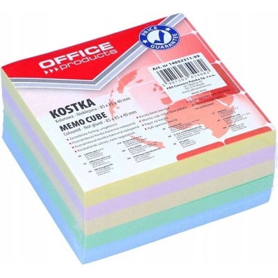 Poznámkový papír náhradní 85 × 85 mm nelepený -mix pastelových barev