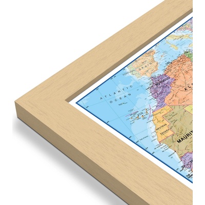 Maps International Afrika - nástěnná politická mapa 120 x 100 cm Varianta: mapa v dřevěném rámu, Provedení: Pegi přírodní