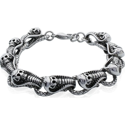 BM Jewellery Pánský náramek KOBRA S LEBKOU s chirurgické oceli S228320
