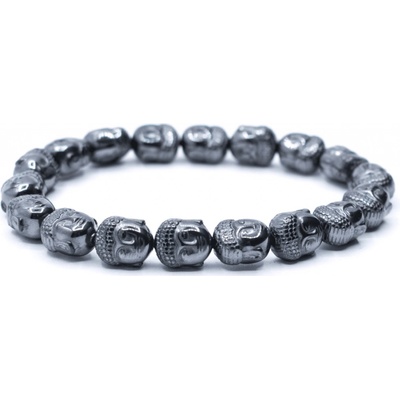 Milujeme Kameny Hematit hlavy Buddhy náramek kulička NKHB78