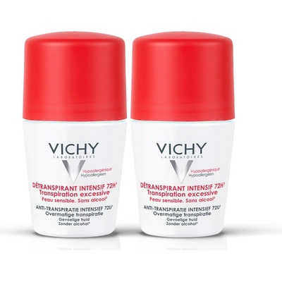 Vichy Súprava guľôčkových antiperspirantov proti nadmernému poteniu (Détranspirant Intensif 72h) 2 x 50 ml