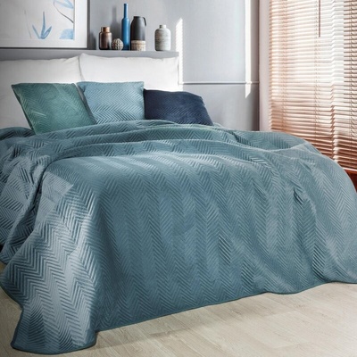 Takoy PREMIUM Přehoz na postel SOFIA z měkkého a matného sametu prošívaný do vzoru rybí kosti -HF-452702 | 200 x 220 cm