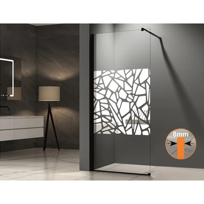 Inter ceramic ПАРАВАН СТАЦИОНАРЕН ics113b/80 80/200 8мм ЧЕРЕН ПРОФИЛ (ics113b/80)