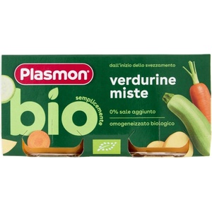 PLASMON Био пюре Plasmon - Микс зеленчуци, 6 м+, 2 х 80 g (3301) - baby