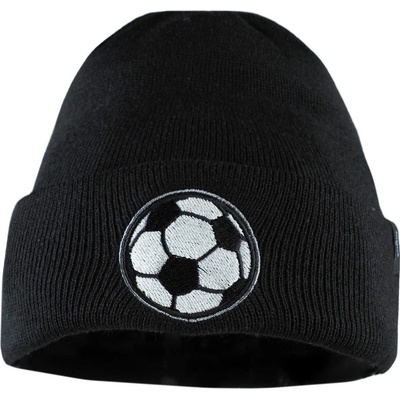 Bontis pletená čepice s výšivkou Fotbal Černá