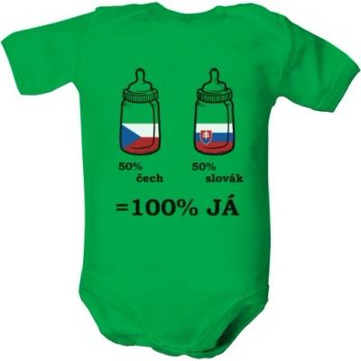 T shock Dětské body s potlačou 100% já dětské Zelená