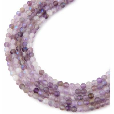 Koráliky z minerálu Ametyst s leskom 2mm brúsené - 18 cm