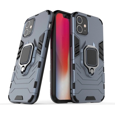 HQWear Калъф за телефон Ring Armor Tough Rugged Kickstand за iPhone 12 mini, син (9111201914537)