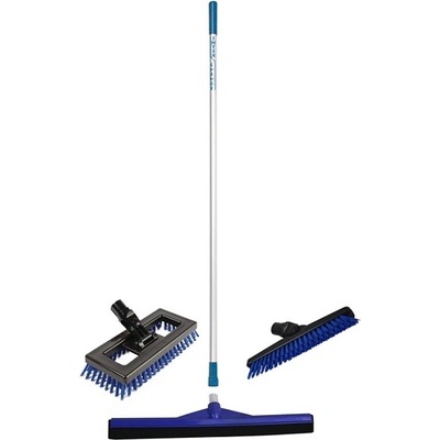 Podlahová stěrka SYR 60 cm s tyčí + kartáč do úzkých prostor a rýžák, modrá PS60sadamodra