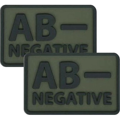 Emblém PVC Helikon-Tex krevní skupina AB/Rh- Olive green - 2 ks.