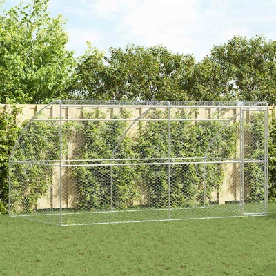 vidaXL Klec pro psy se střechou sada 2 ks 400 x 200 x 200 cm pozinkovaná ocel stříbrná 9799.3368336