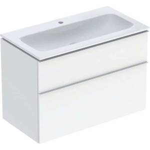Geberit iCon - Шкаф с мивка, 90x48x63 cm, 2 чекмеджета, гланцово бяло 502.337. 01.1 (502.337.01.1)