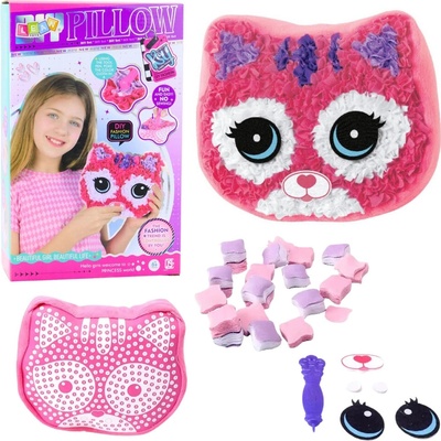 LEAN Toys 27410 Kreativní šicí sada polštářek koťátko vyšívání DIY – Zboží Dáma