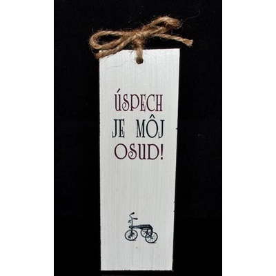 Tabuľka drevená obdĺžnik 6x18cm Úspech je môj osud