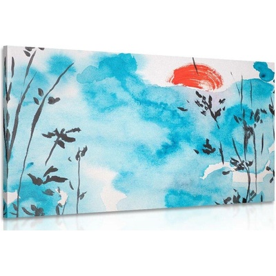 Obraz malba japonské oblohy - 40x30