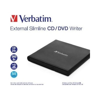 VERBATIM externí mechanika Slimline CD/DVD Writer USB - without NERO