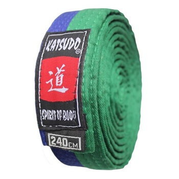 Image 1 of Katsudo Колан за джудо, зелено-син (4680.KAT.JUDO.KARATE.GREEN-BLUE)