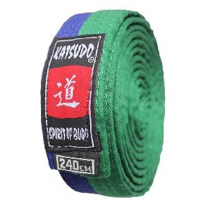 Katsudo Колан за джудо, зелено-син (4680.KAT.JUDO.KARATE.GREEN-BLUE)