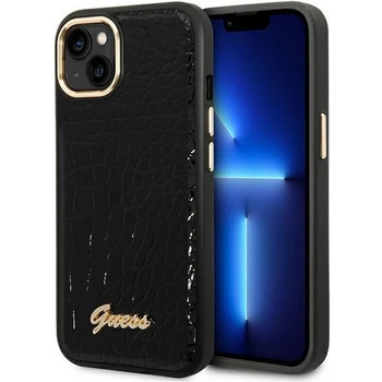 GUESS Кейс Guess GUHCP14MHGCRHK за iPhone 14 Plus 6.7"", черен / черен, твърд, Croco Collection (GUE002239-0)