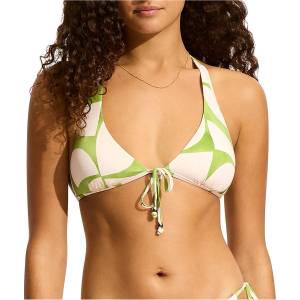 Seafolly Дамско бикини горнище Seafolly Women's Sunray Long Line Halter Bra Bikini top - Sage - размер 42 (EU) (150-5094-0116)