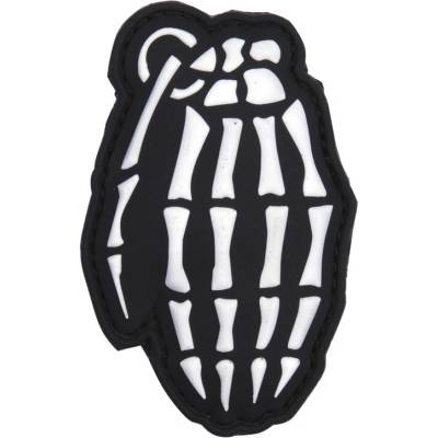 Gumová nášivka 101 Inc Skull Grenade - farevná