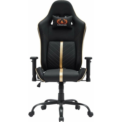 RFG Геймърски стол RFG On Legend, до 150kg, еко кожа, люлеещ механизъм, черен