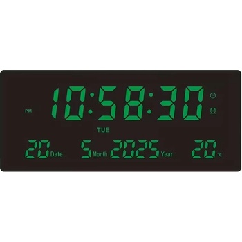 Мултифункционален led цифров стенен часовник с календар и термометър