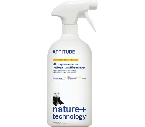 Attitude Eko univerzální čistič s vůní citronové kůry s rozprašovačem 800 ml