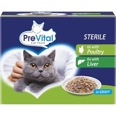 PreVital Cat Sterile hydina pečeň v omáčke 12 x 100 g