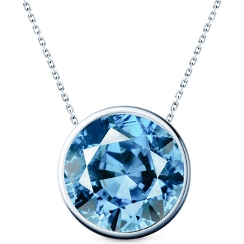 SAVICKI Колие The Journey: бяло злато, син лабраторен диамант