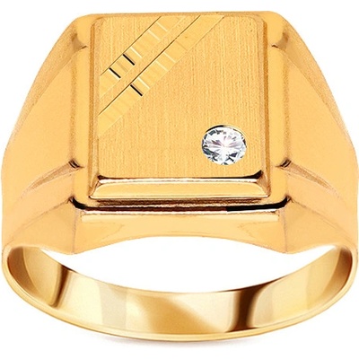 iZlato Forever Matovaný pečetní prsten se zirkonem Lucian IZ14370