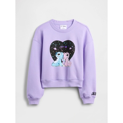 Detská oversize mikina Gap × Lilo & Stitch fialová