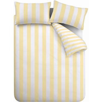 Catherine Lansfield Жълто двойно /удължено 3 части спално бельо 230x220 cm Cove Stripe - Catherine Lansfield (BD/58100/W/KQS/YE)
