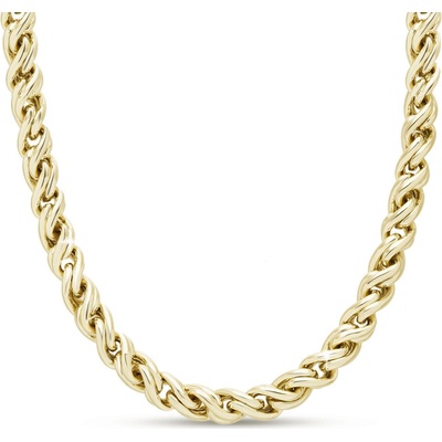 Biju Masivní pozlacený řetízek 14k, dvojité proplétané očka 3002292