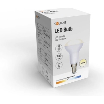 Solight LED žárovka reflektorová, R50, 5W, E14, 4000K, 440lm, bílé provedení