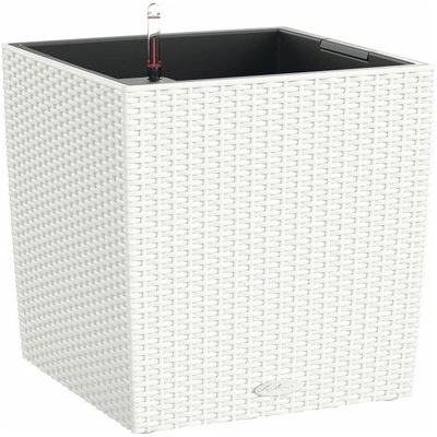 Lechuza Samozavlažovací květináč plastový Cube Cottage 40x40x44 cm bílý