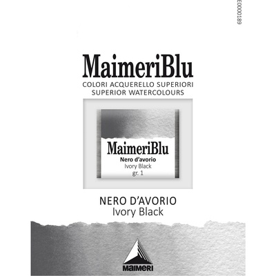 Maimeri Blu Акварелна боя Ivory Black 535 1, 5 ml 1 бр (M1607535)