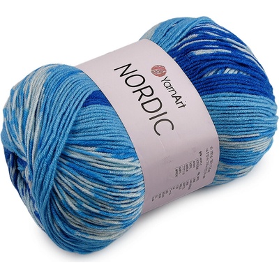 Pletací příze Nordic 150 g, střední, 6 (652) modrá
