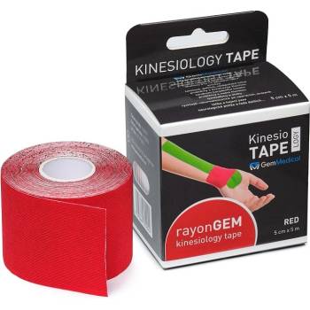GemMedical Kinesiology Tape hedvábný červená 5cm x 5m