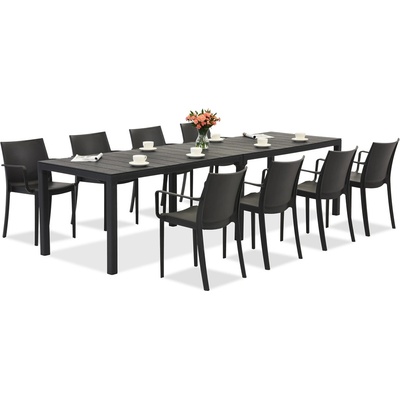 BICA King Double/Victoria антрацит комплект градински мебели за 8 души Bica (BC439ANT-8xBC351ANT)