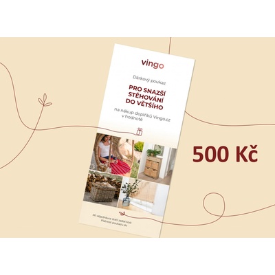 Vingo Pro snažší stěhování do většího - Dárkový poukaz na 500 Kč