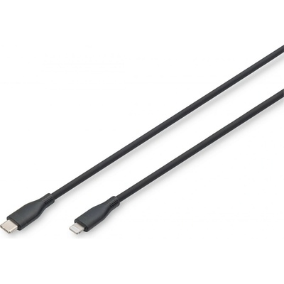 Digitus AK-600110-020-S Silikónový napájací USB-C na Lightning USB 2.0 60W MFI 2m černý
