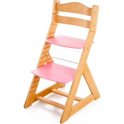 Hajdalánek Rostoucí židle Maja opěrka do kulata buk / růžová