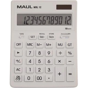 MAUL Настолен калкулатор, 12 цифри, maul "mxl 12", бял 7267002 (7267002) Калкулатори