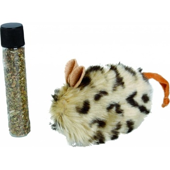 Flamingo Plyšová myš pro kočky s Catnipem 4x4x10cm