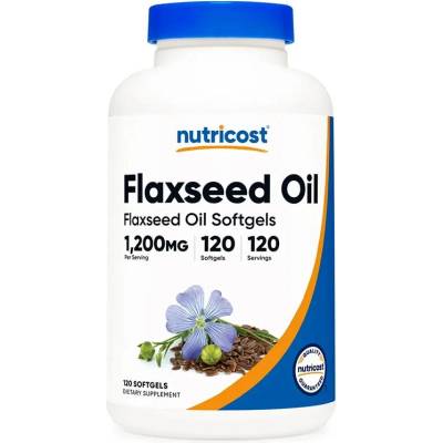 Nutricost Flaxseed Oil, 1200 mg, 120 софтгел капсули, Nutricost (57522 (710101) NC)